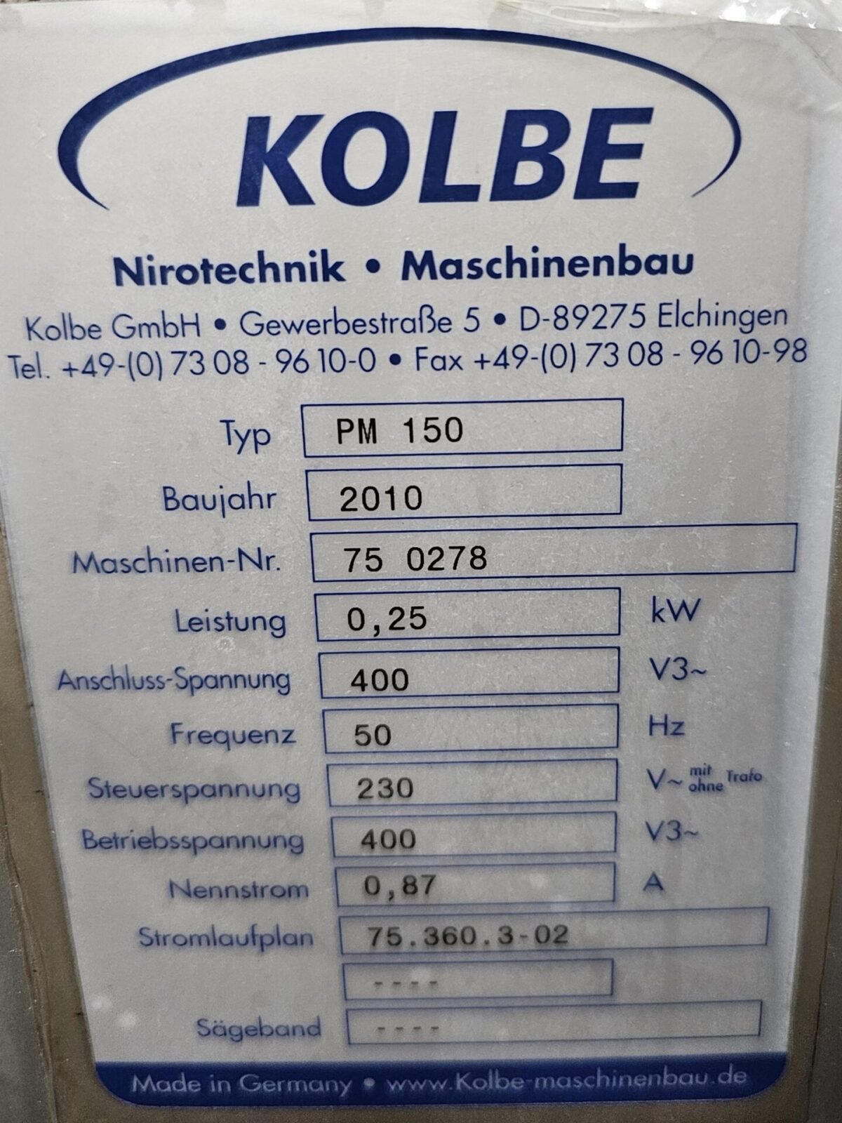 Kolbe PM 150